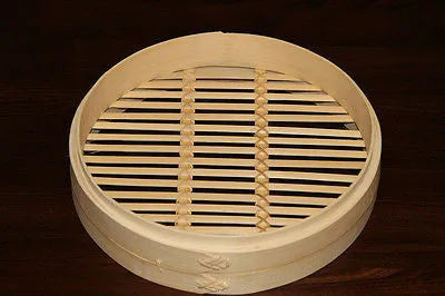 12" Bamboo Steamer Set | 2 Steamer Baskets with Lid | Premium Dumpling Steamer