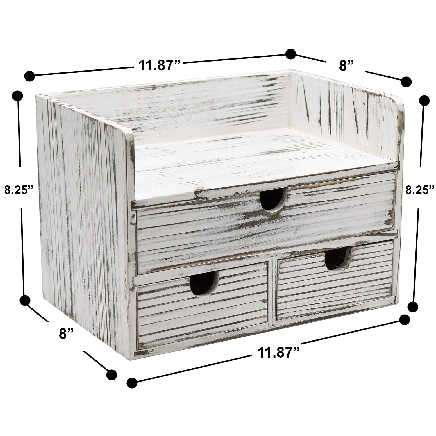 3 Drawer Rustic Desktop Organizer