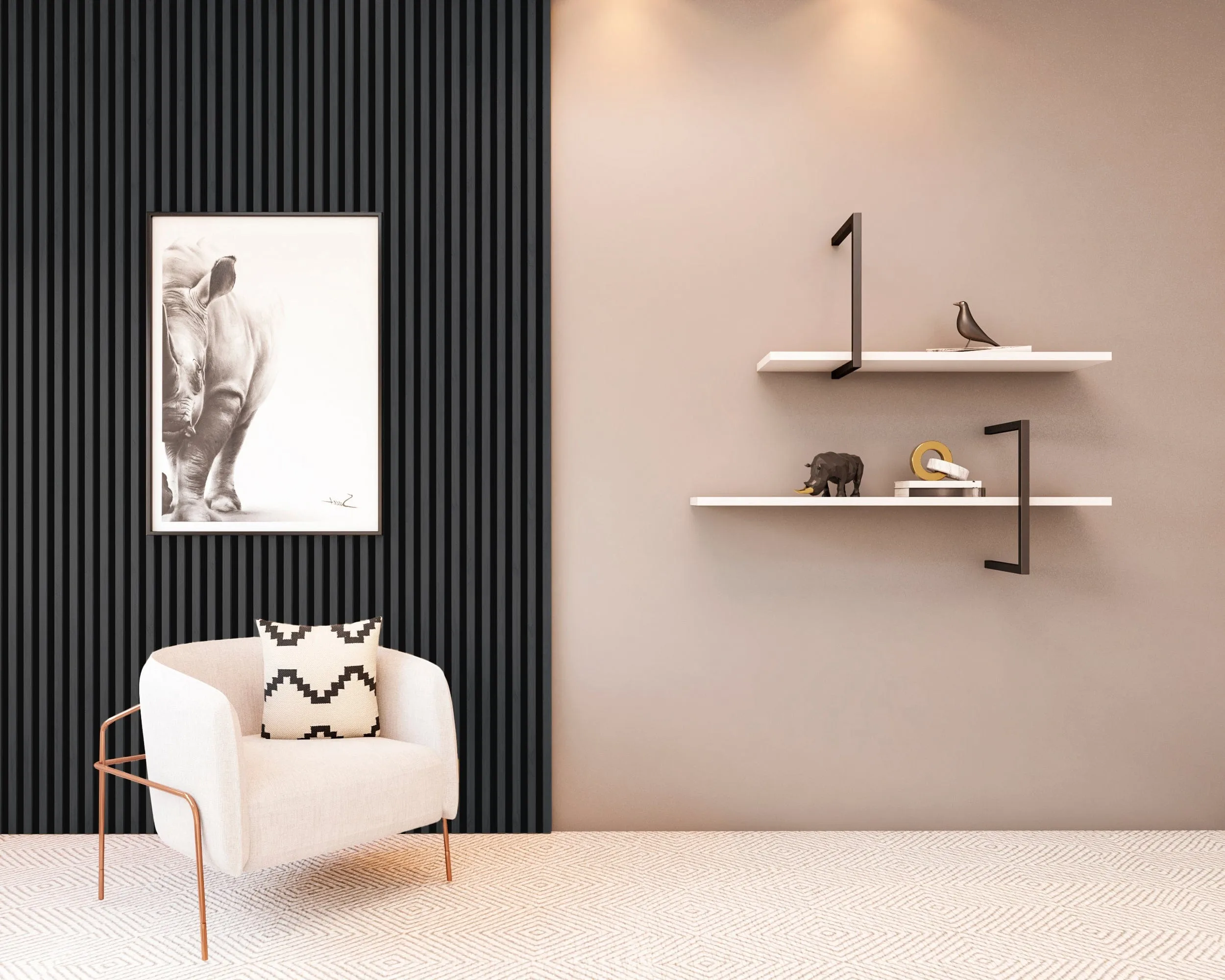 ambi-wall Acoustic Timber Slat Wall Panel | 2.4m Ebony Oak