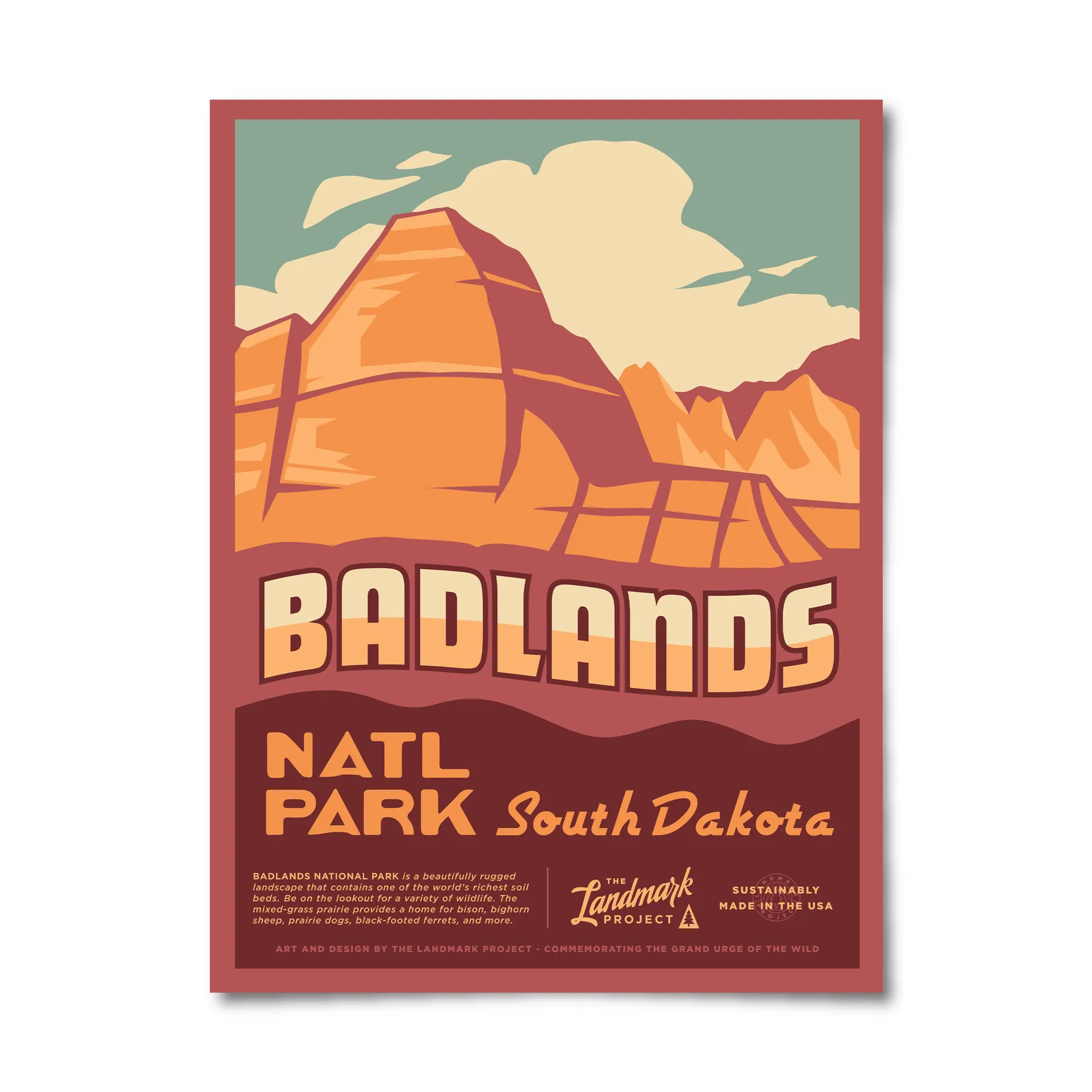 Badlands National Park - 12x16 Poster