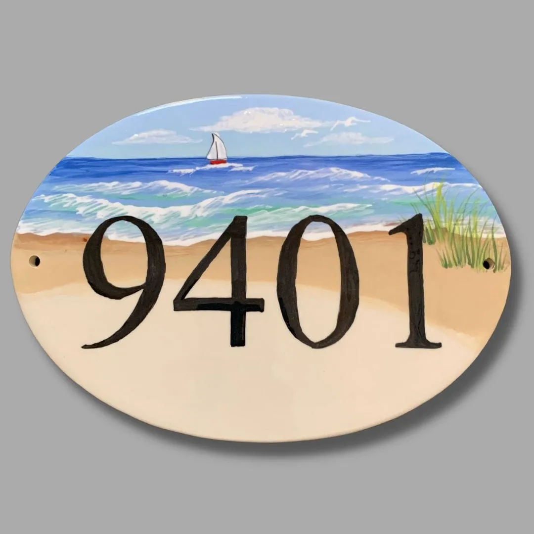 Beach Oval Address Tile