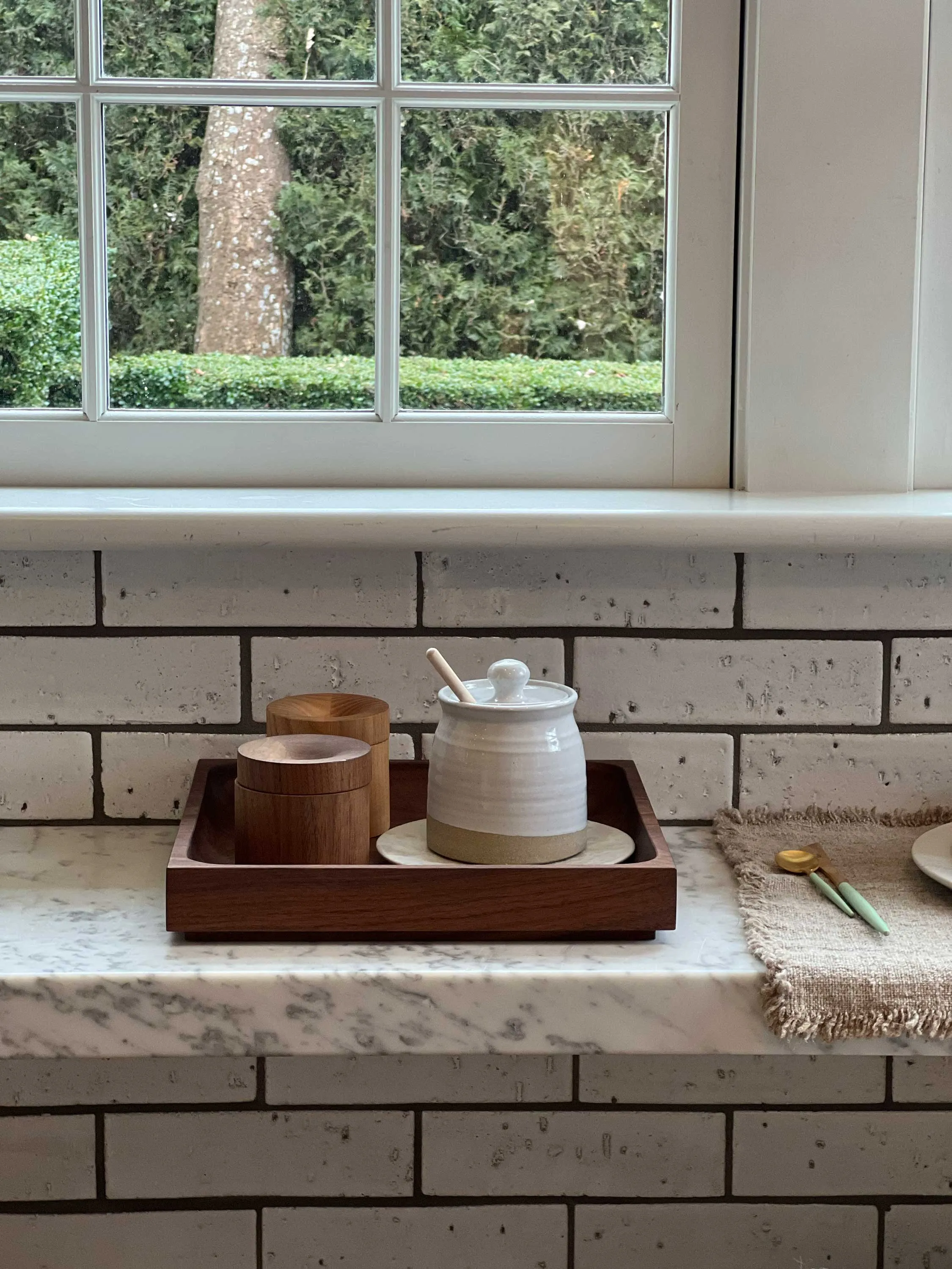 Beehive Honey Pot & Wooden Dipper by Farmhouse Pottery
