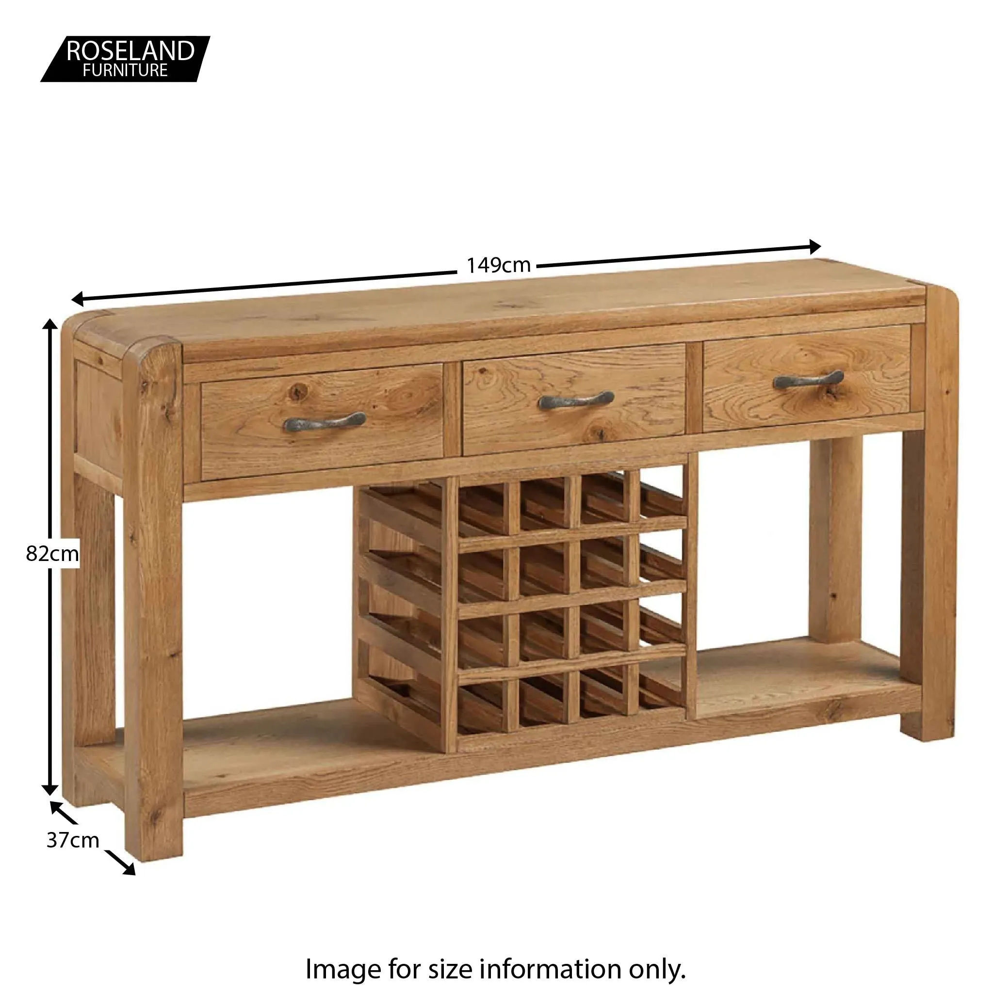 Capri Oak Sideboard with Wine Rack