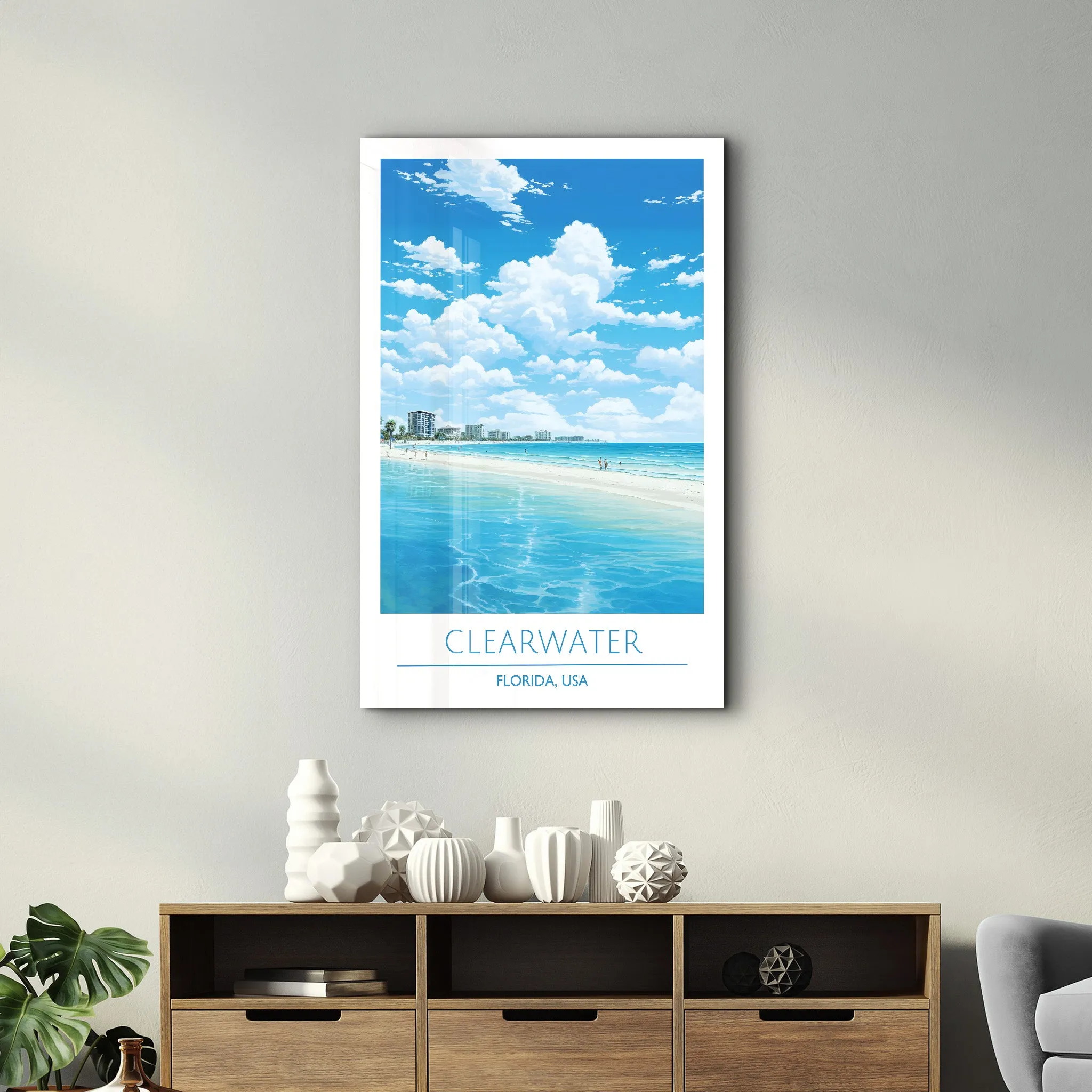 Clearwater-Florida USA-Travel Posters | Glass Wall Art
