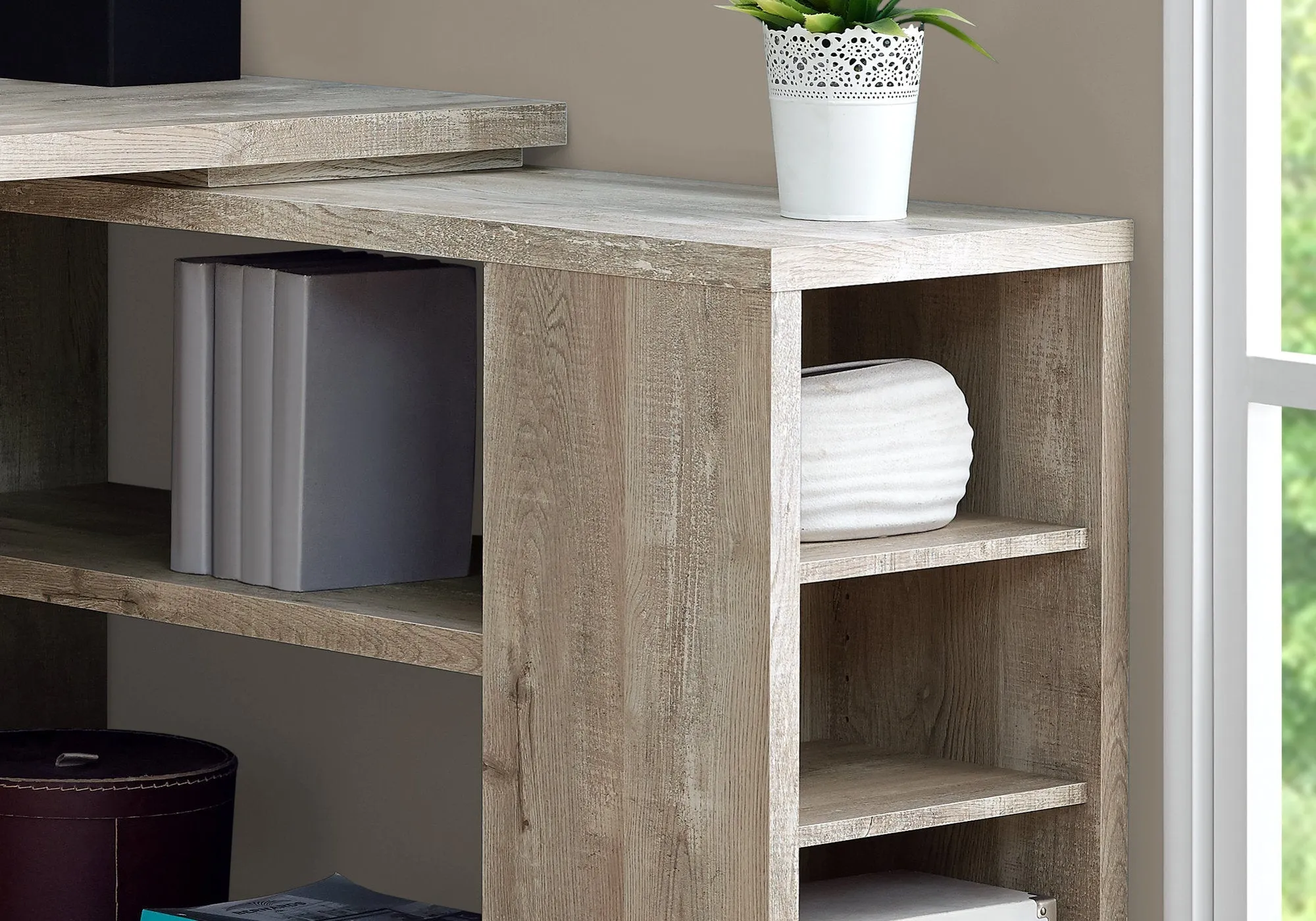 Computer Desk - Taupe Reclaimed Wood L/R Facing Corner