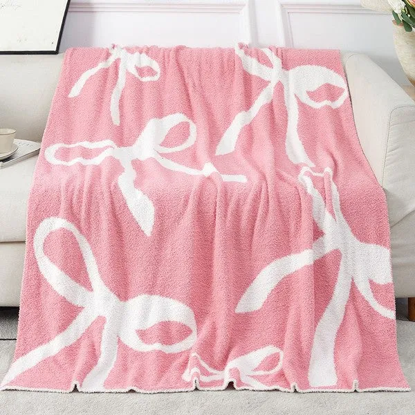 Coquette Bow Ribbons Throw Blanket