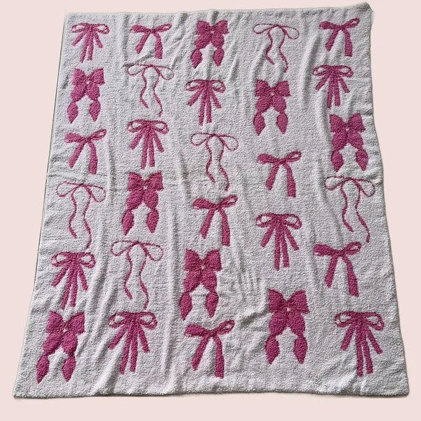 Coquette Bow Ribbons Throw Blanket