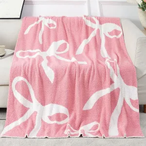 Coquette Bow Ribbons Throw Blanket