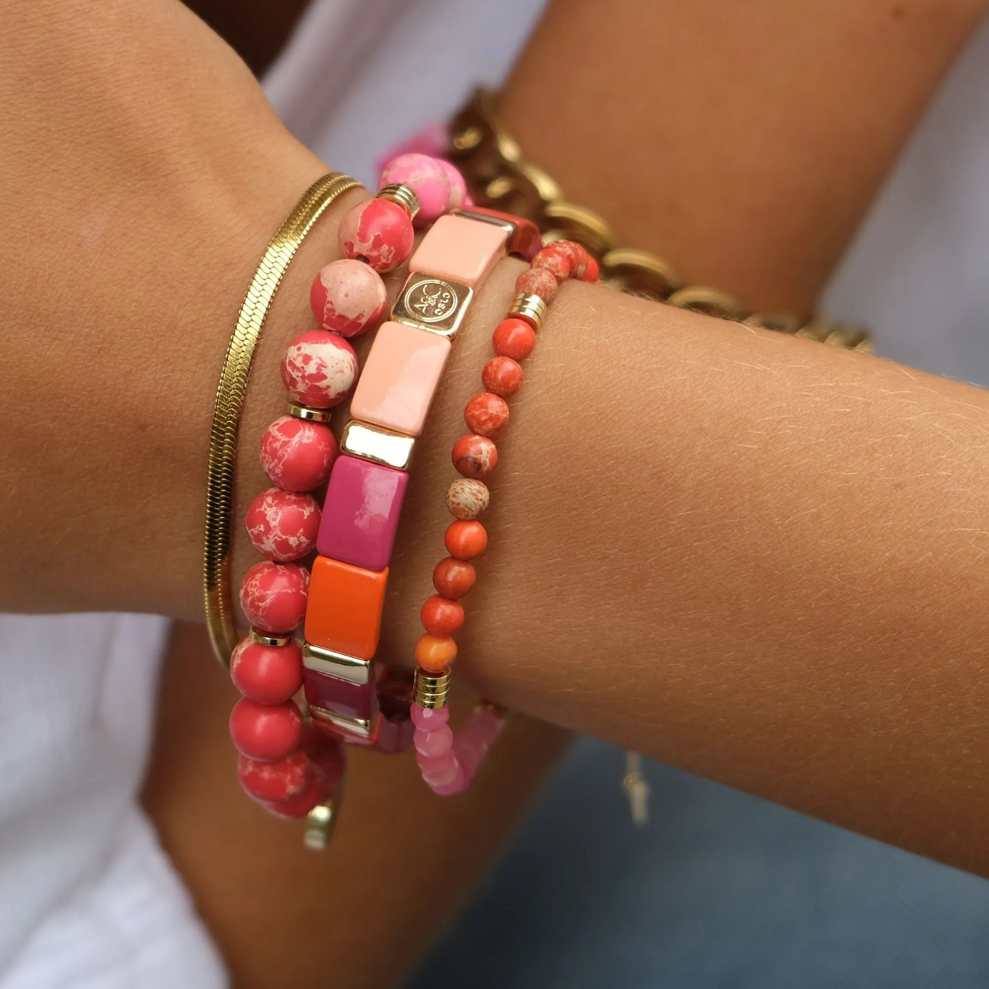 Enamel Tiles Bracelet - Extra Length