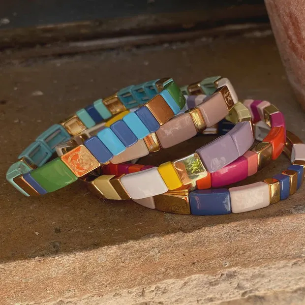 Enamel Tiles Bracelet - Extra Length