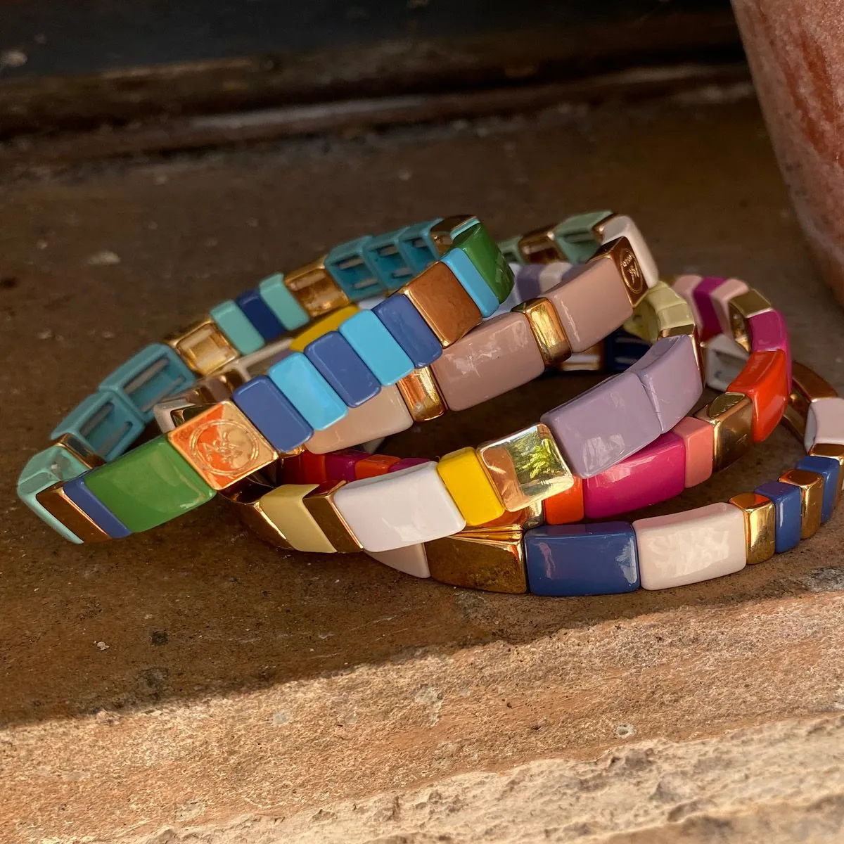 Enamel Tiles Bracelet - Multiple Colours