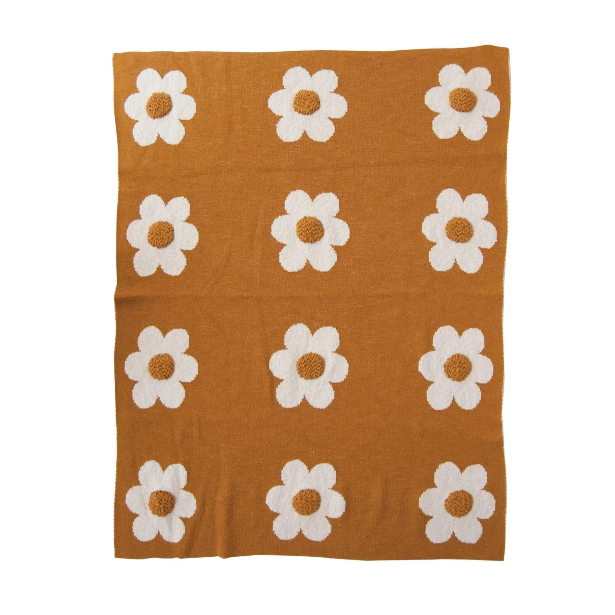 Flower Cotton Knit Baby Blanket