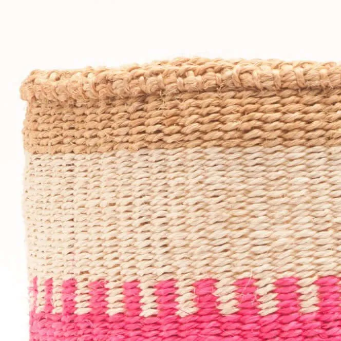 Fluoro Pink and Natural Sisal Basket