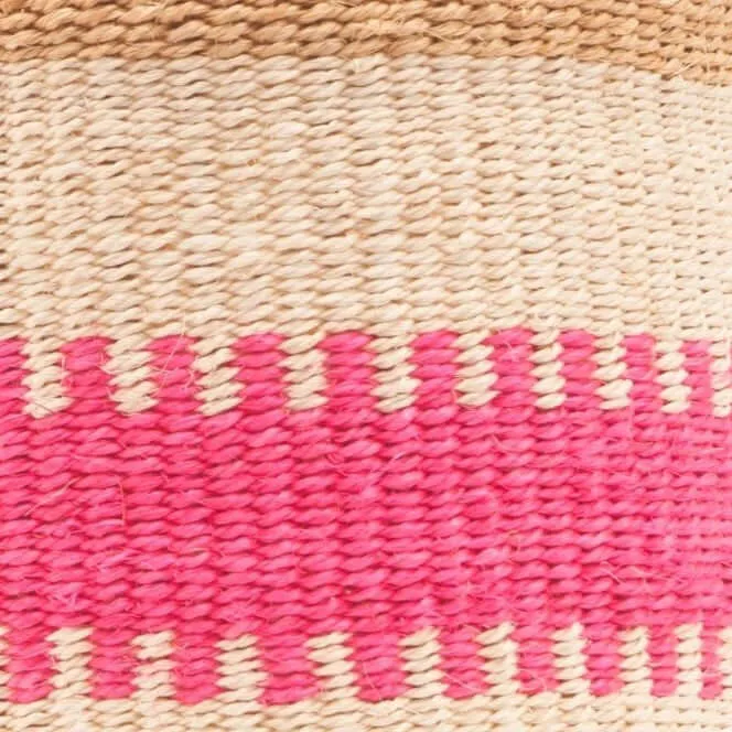 Fluoro Pink and Natural Sisal Basket