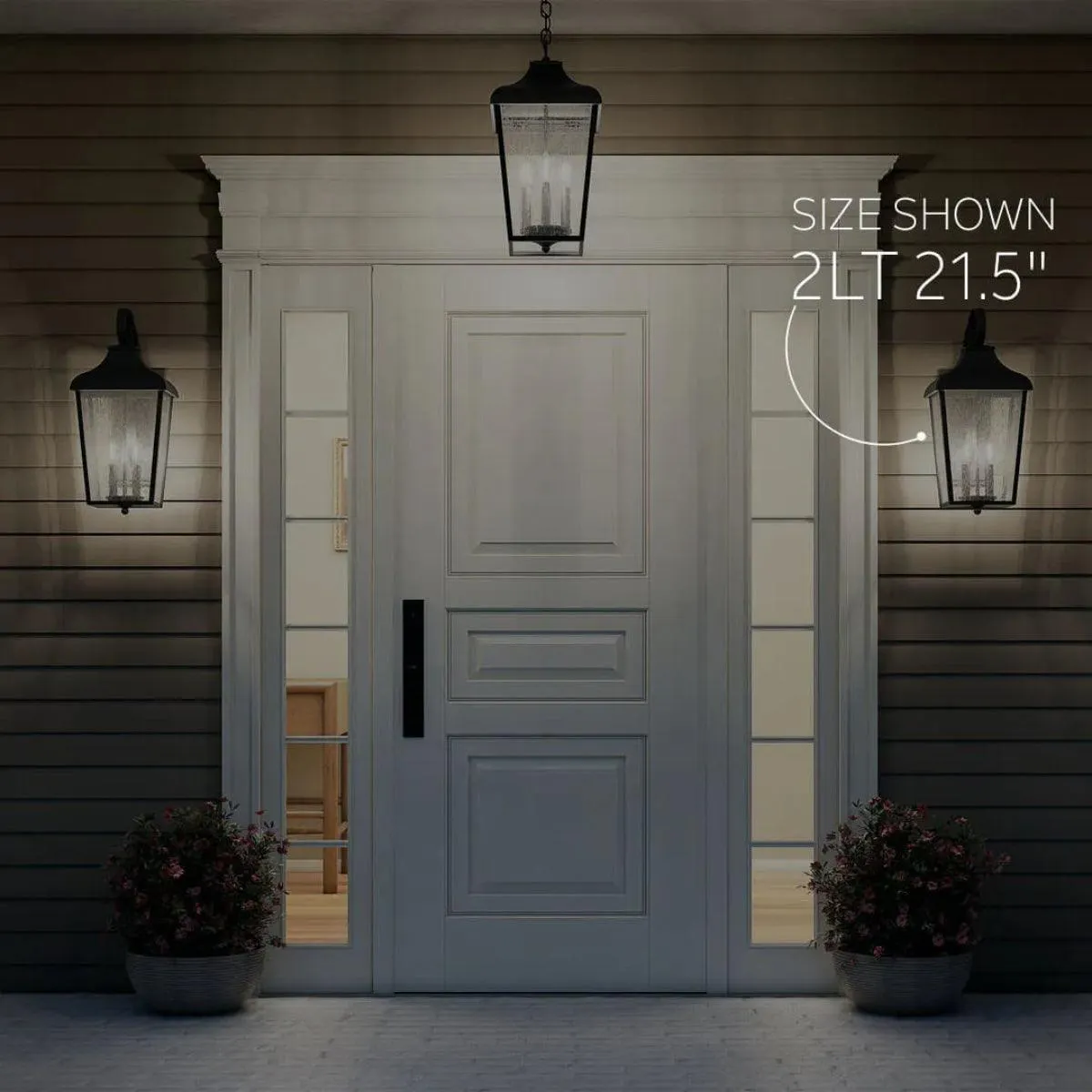 Forestdale 15 In 1-Light Outdoor Wall Light With Clear Seeded Glass, Black
