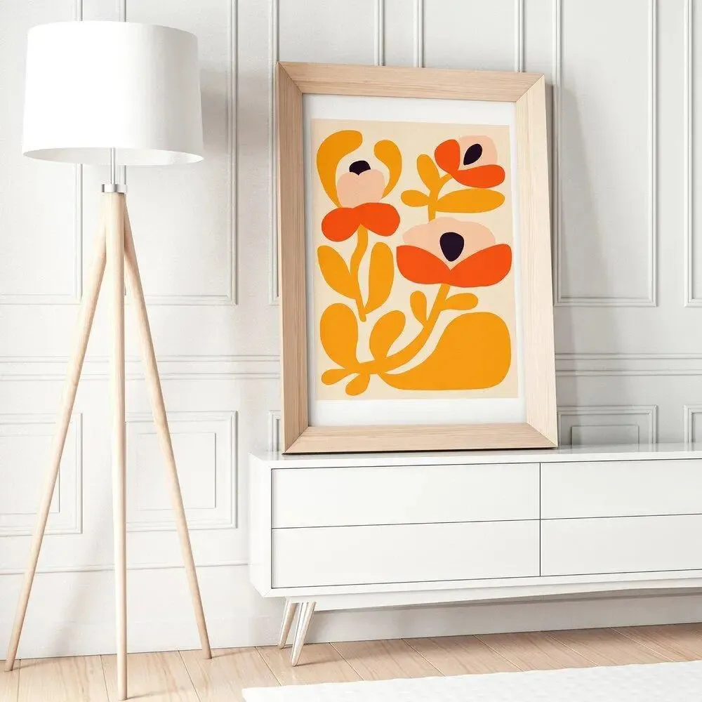 Happy Flowers Modern Art Print