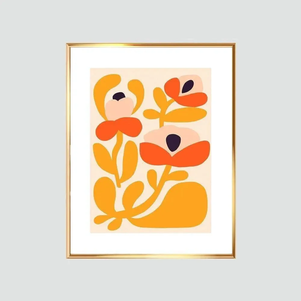 Happy Flowers Modern Art Print