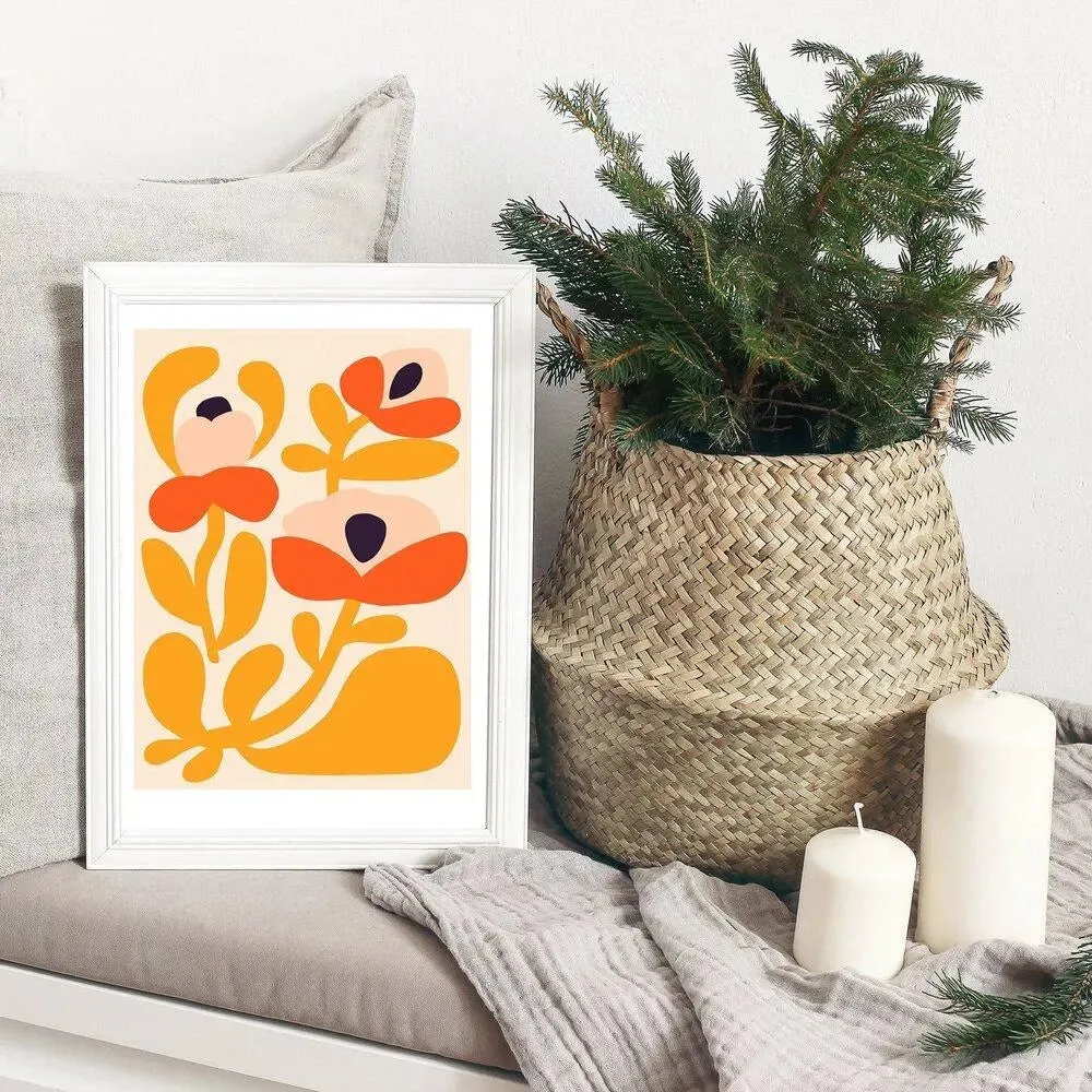 Happy Flowers Modern Art Print