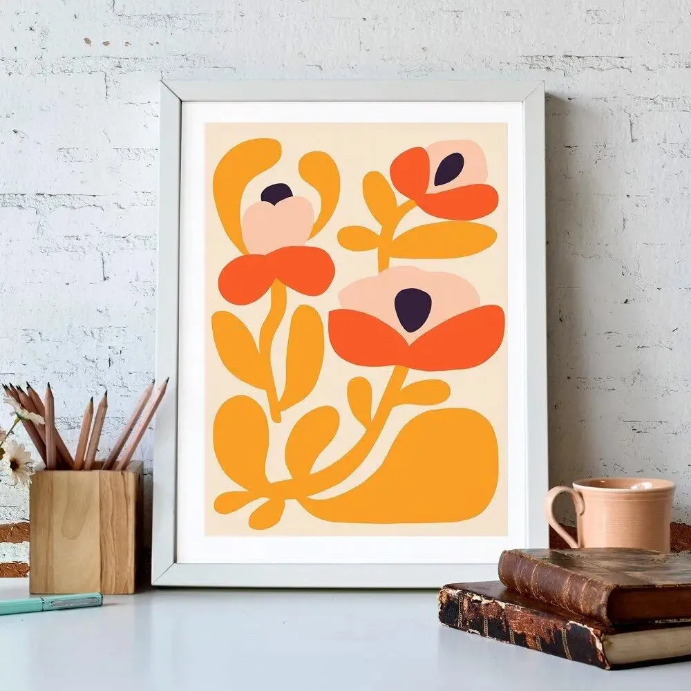 Happy Flowers Modern Art Print