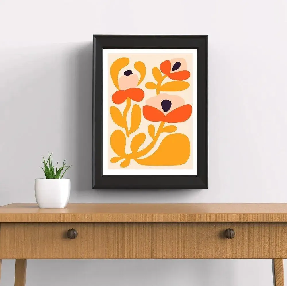 Happy Flowers Modern Art Print
