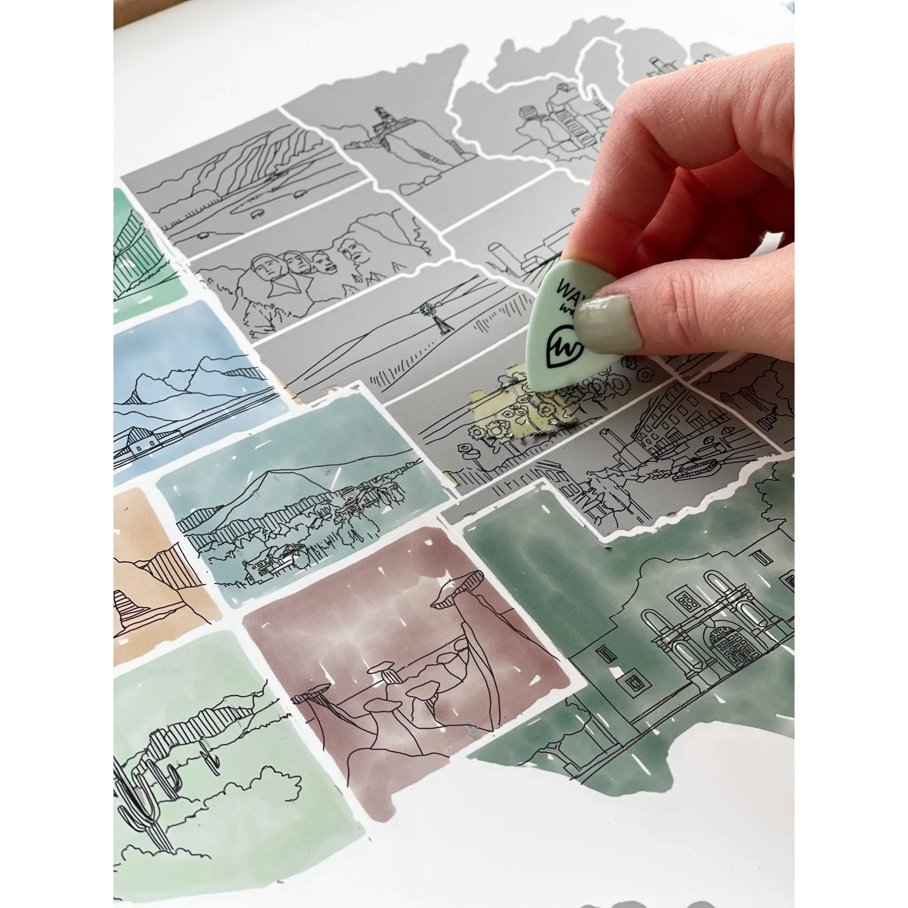 Illustrated US Scratch Off Map