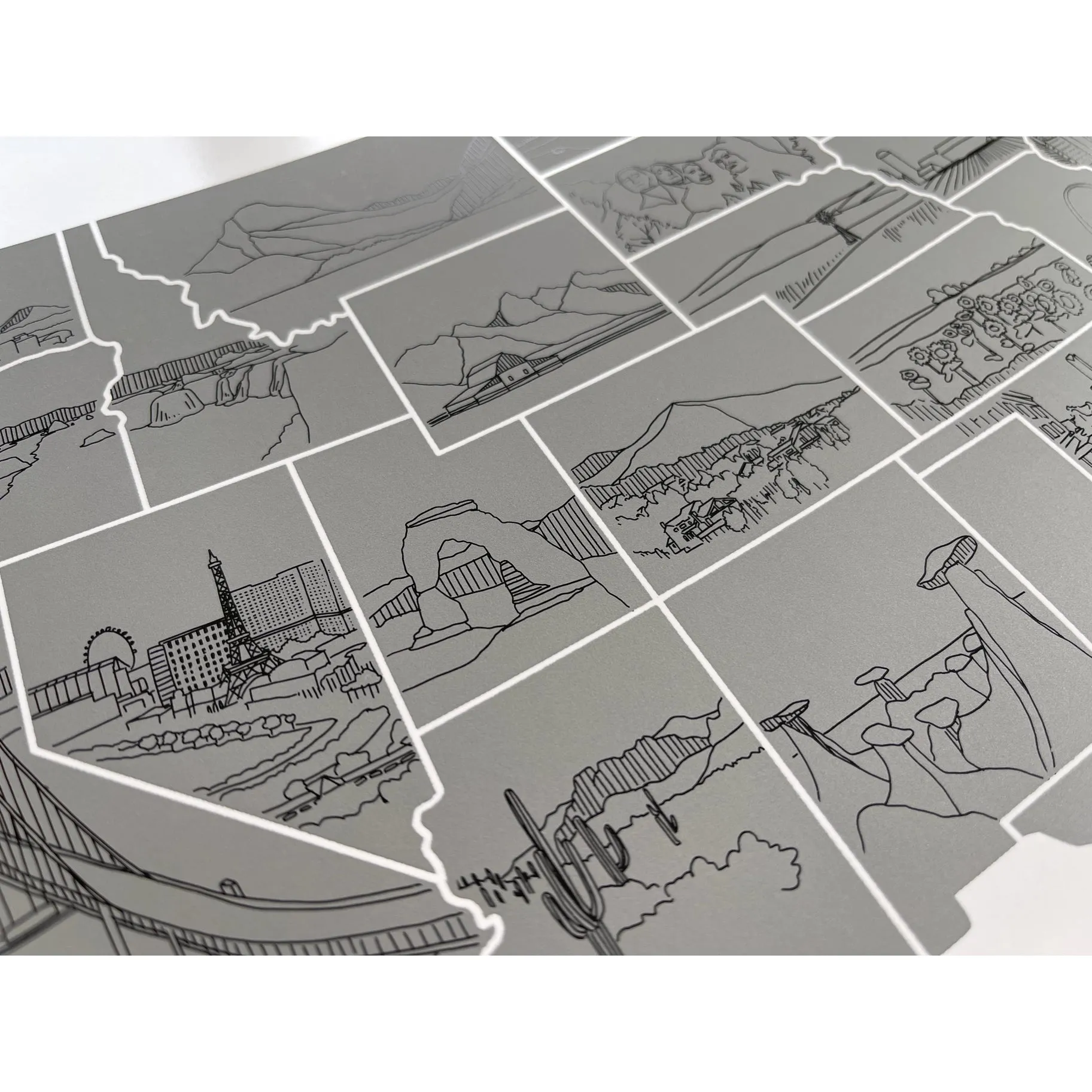 Illustrated US Scratch Off Map