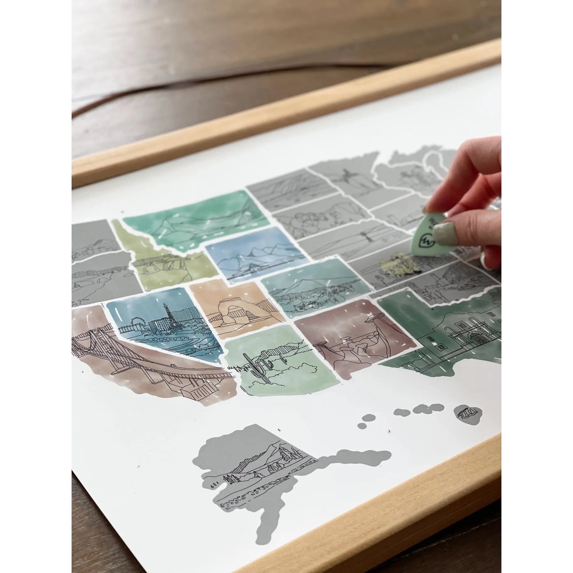 Illustrated US Scratch Off Map