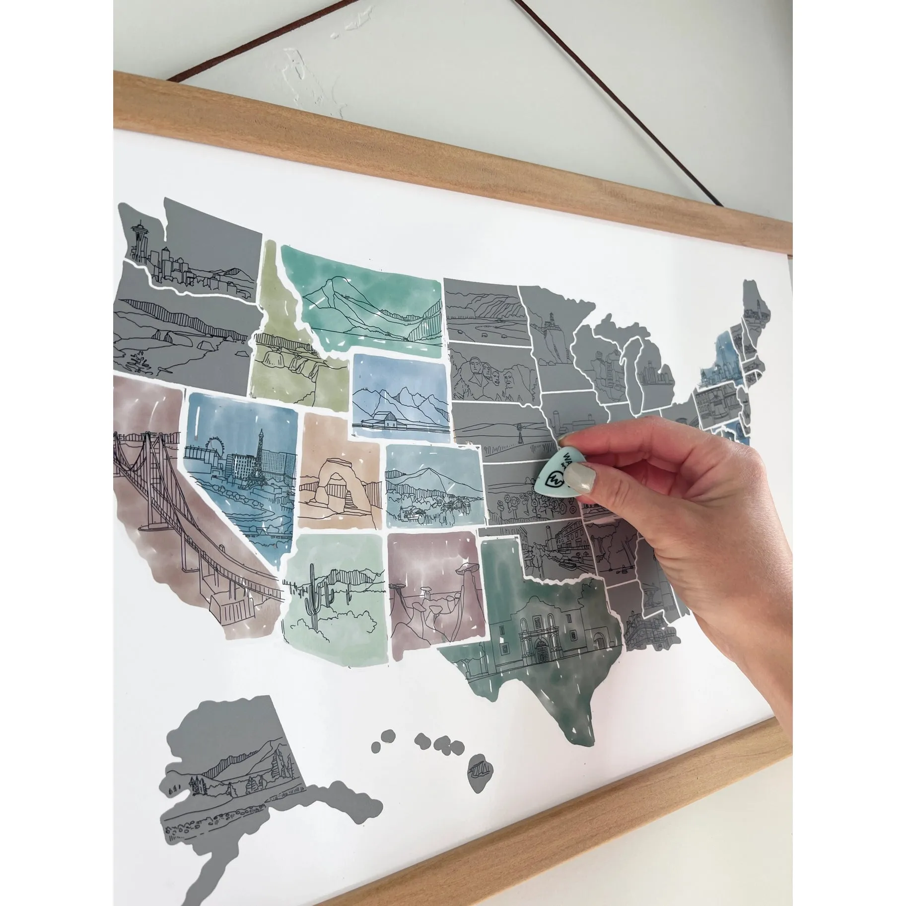 Illustrated US Scratch Off Map