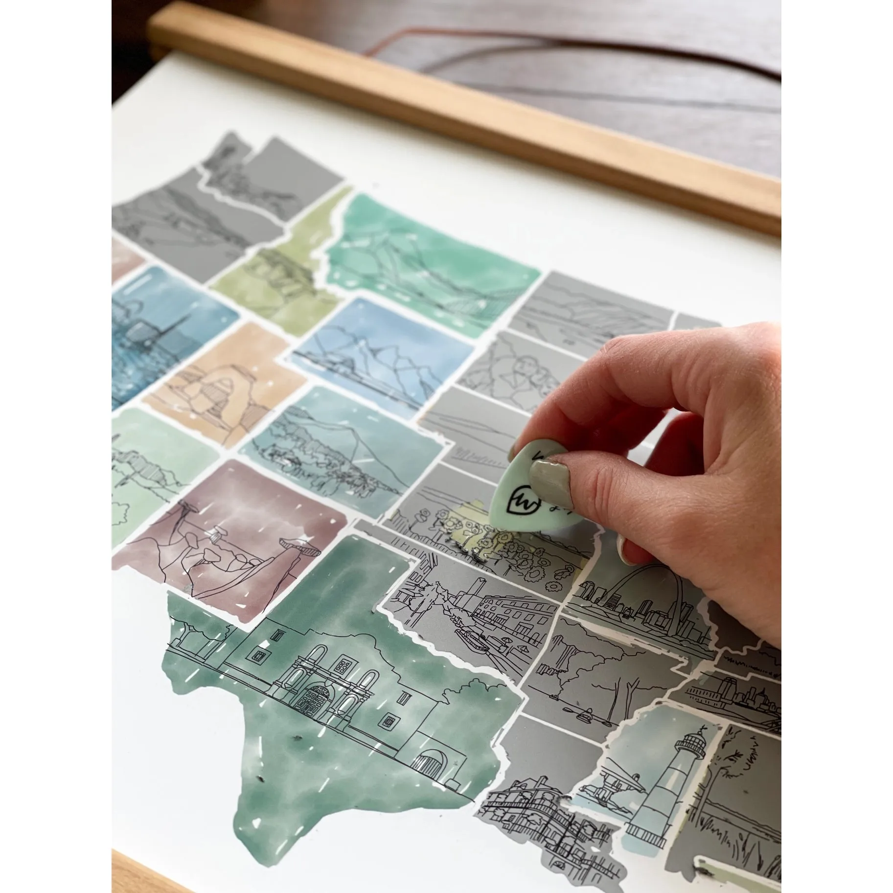 Illustrated US Scratch Off Map