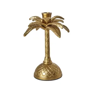 Large Golden Palm Tree Shaped Candle Holder