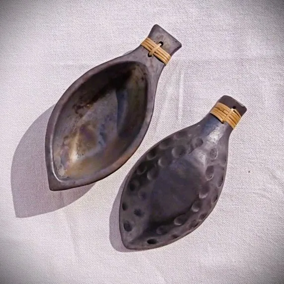 Matsya - Longpi Black Pottery Serving Bowl