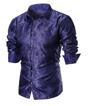 Mens Purple Paisley Shirt