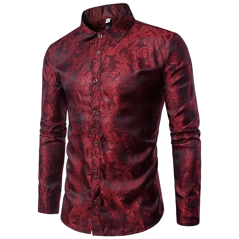 Mens Red Paisley Shirt
