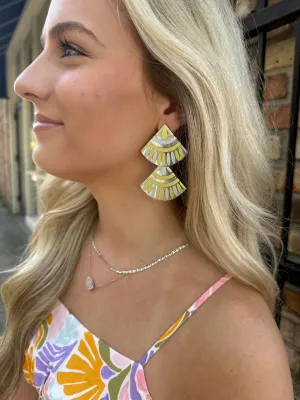 Metallic Double Tile Earring