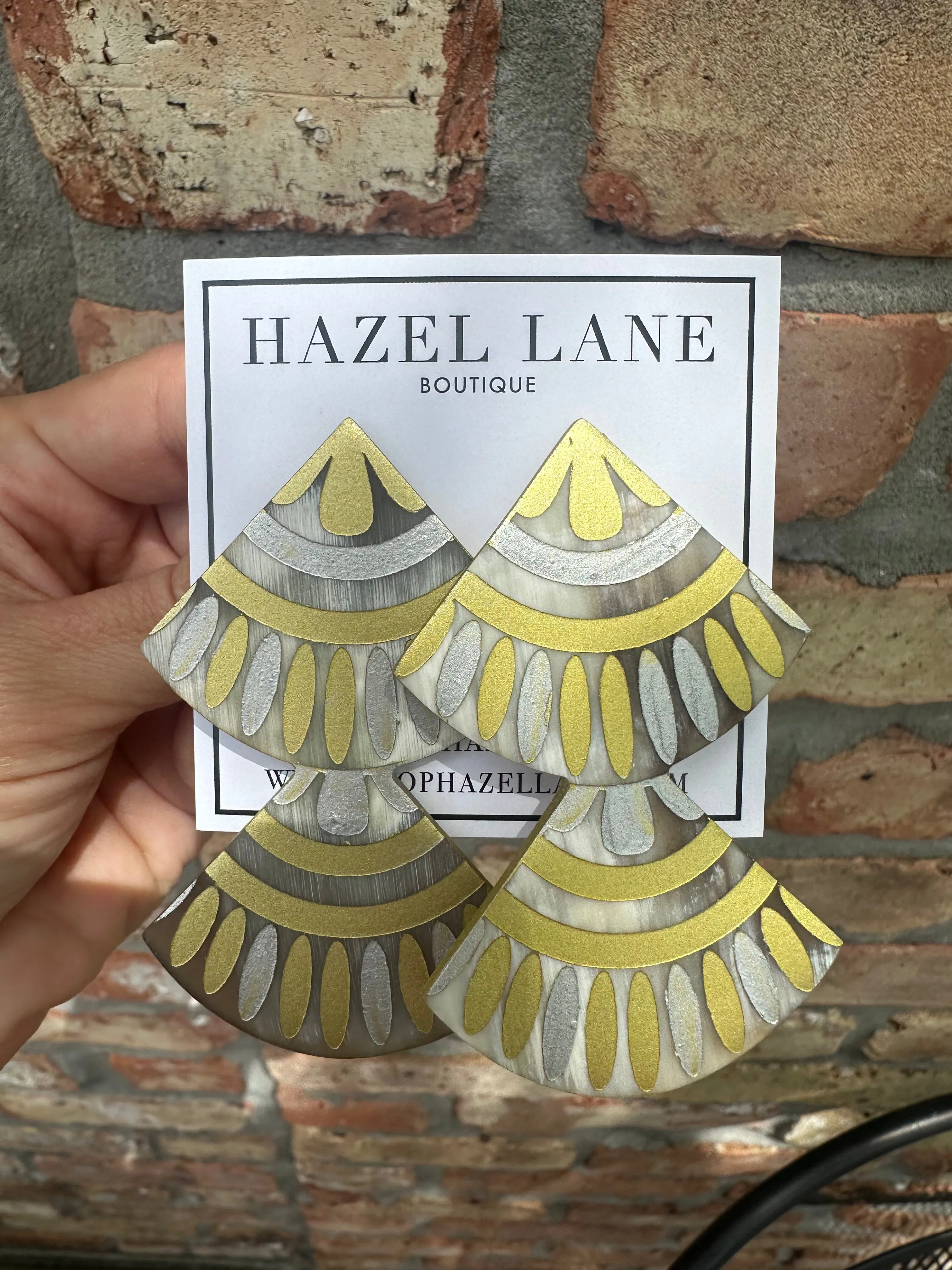 Metallic Double Tile Earring