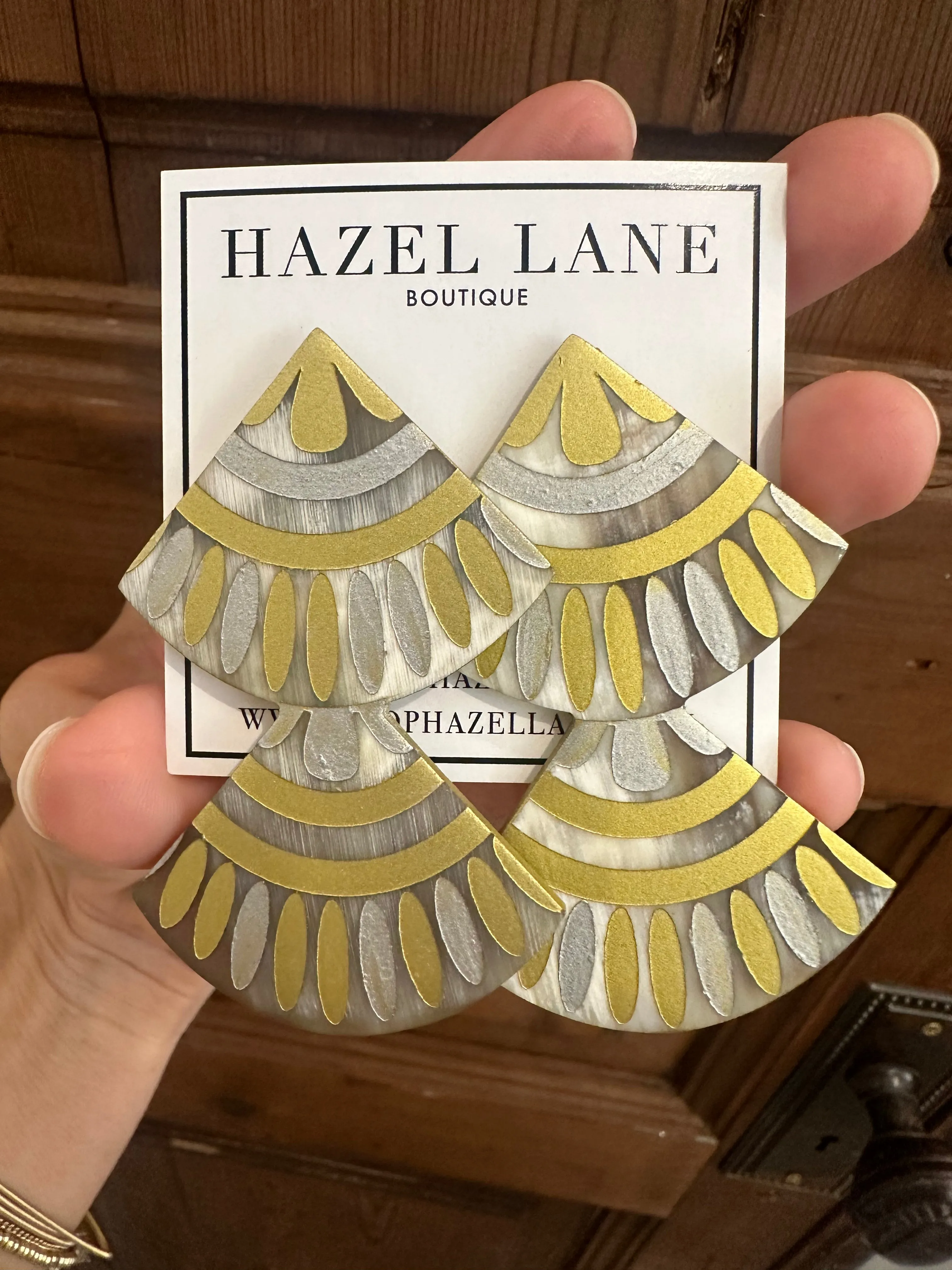 Metallic Double Tile Earring