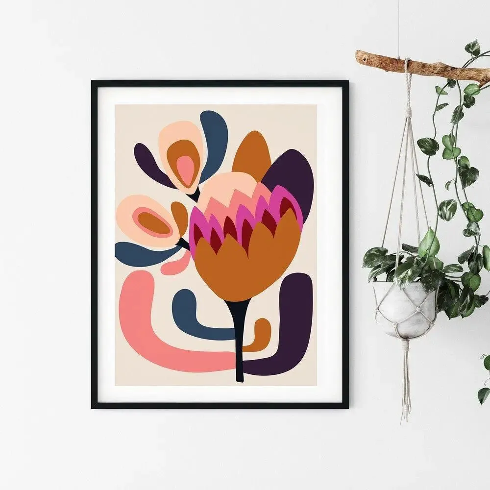 Modern Protea Wall Art Print