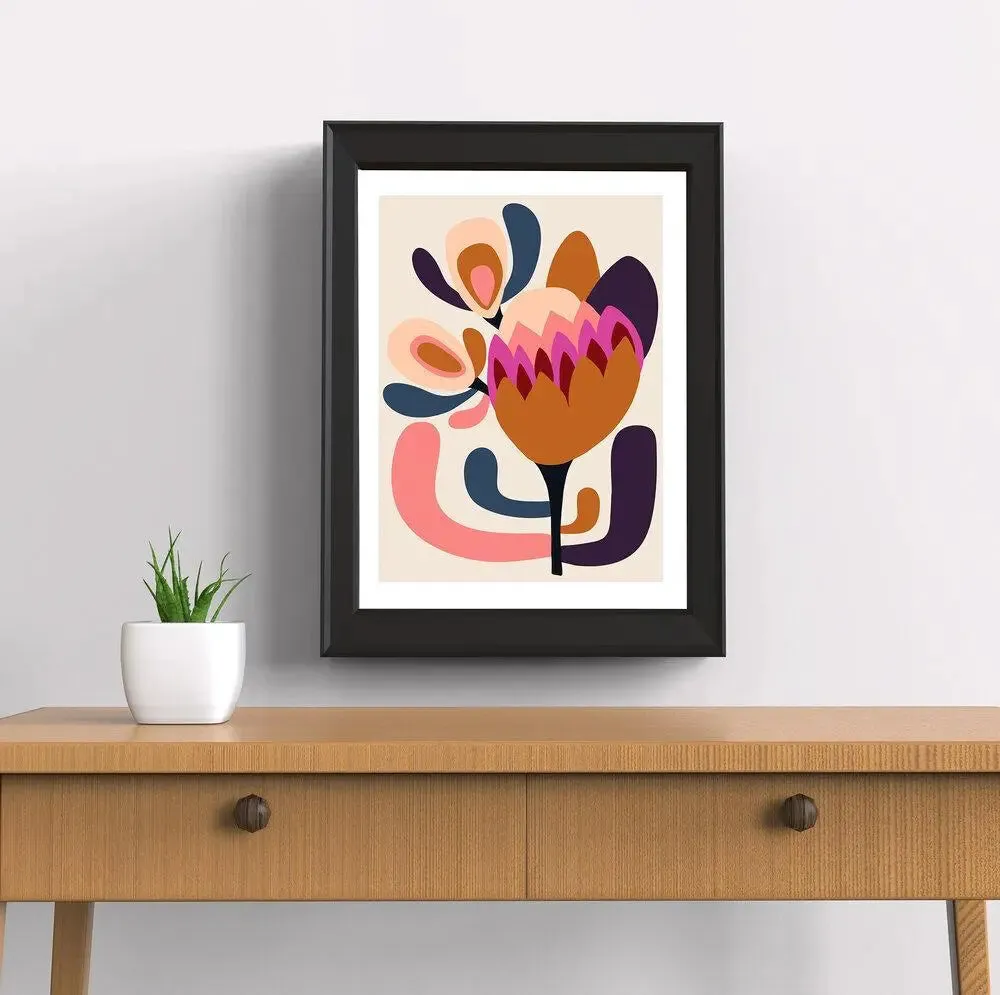 Modern Protea Wall Art Print
