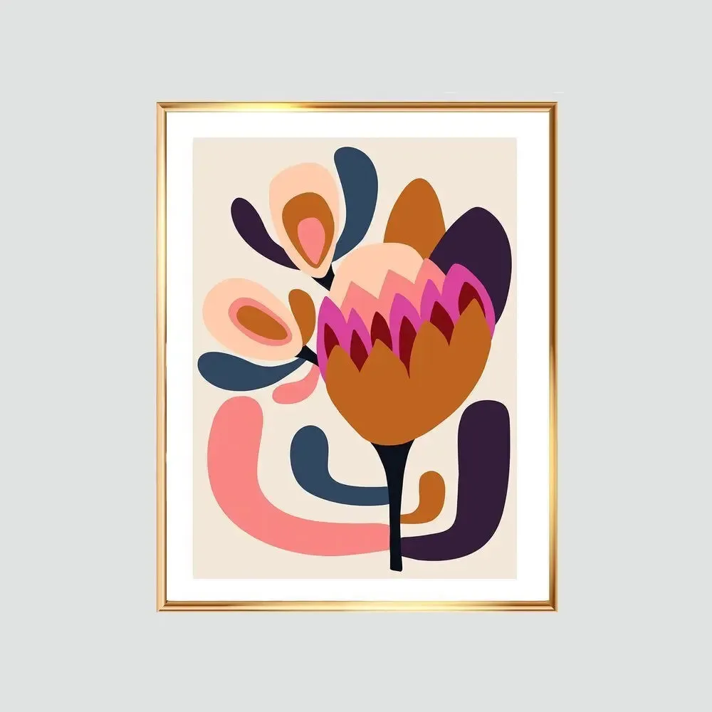 Modern Protea Wall Art Print