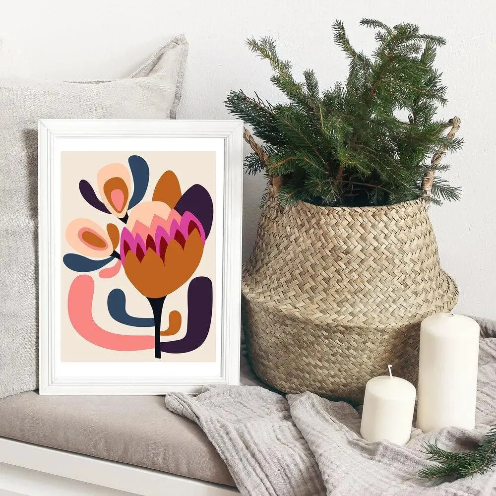 Modern Protea Wall Art Print