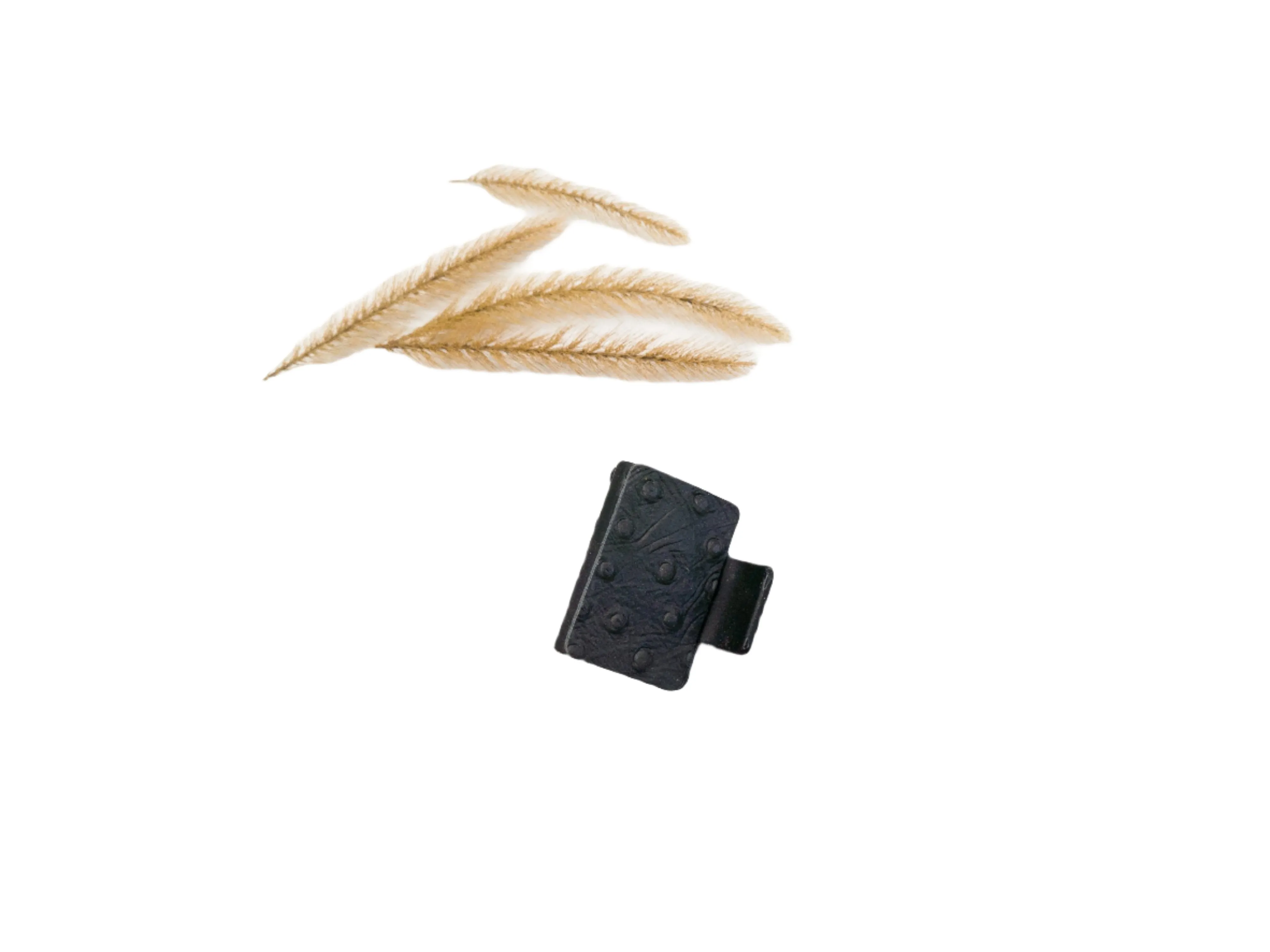 Small Leather & Cowhide Claw Hair Clip