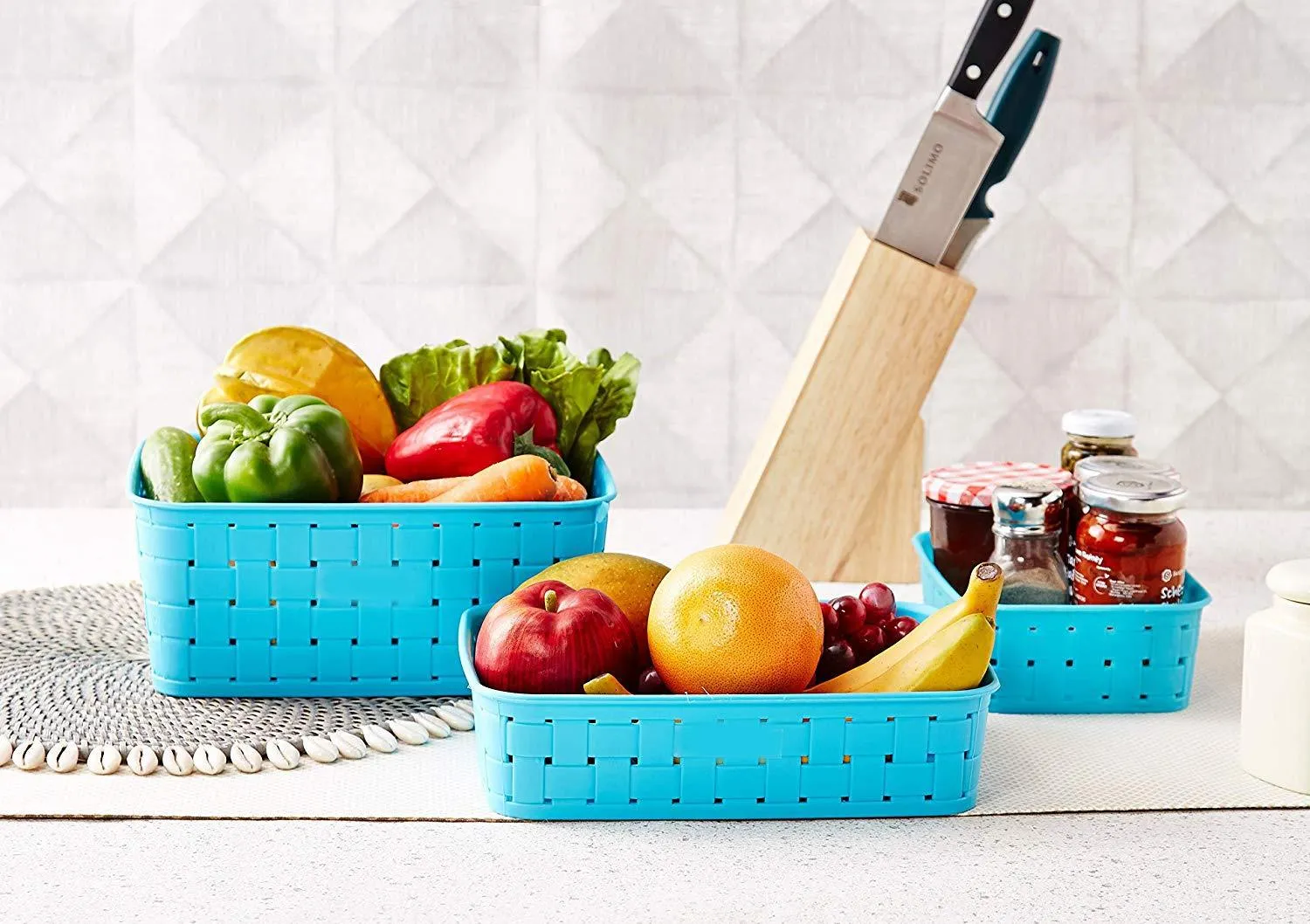 Smart Baskets for Storage(Set of 3) Sky Blue