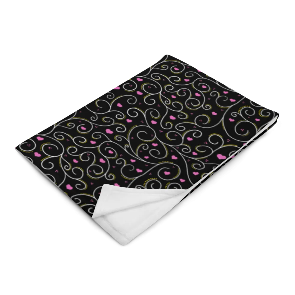 Swirls and Hearts Throw Blanket