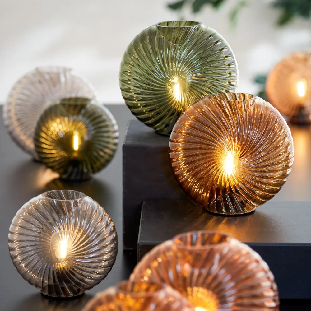 Table Lamp LED Glass Brown