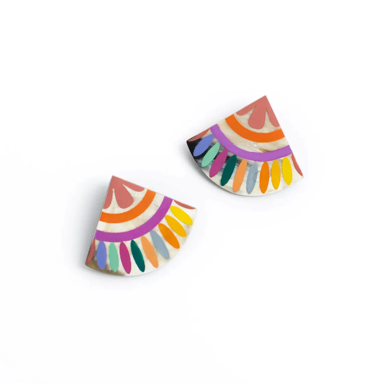 Tile Earrings- Rainbow