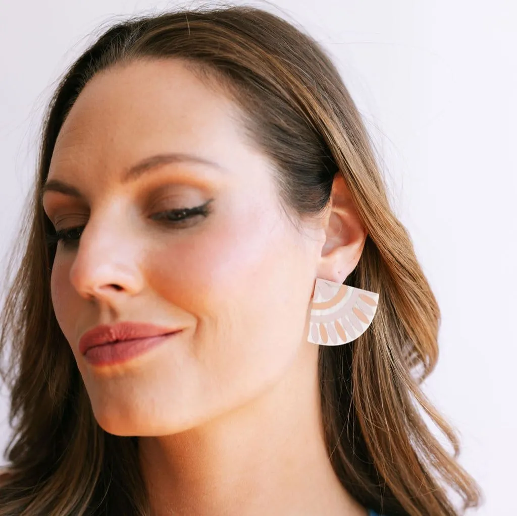 Tile Earrings- Rosy Pink