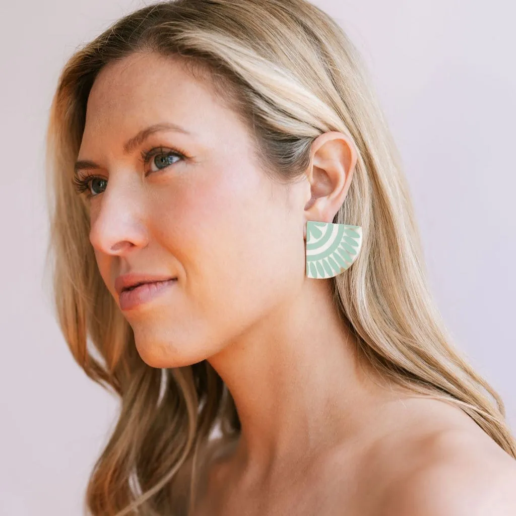 Tile Earrings- Seafoam
