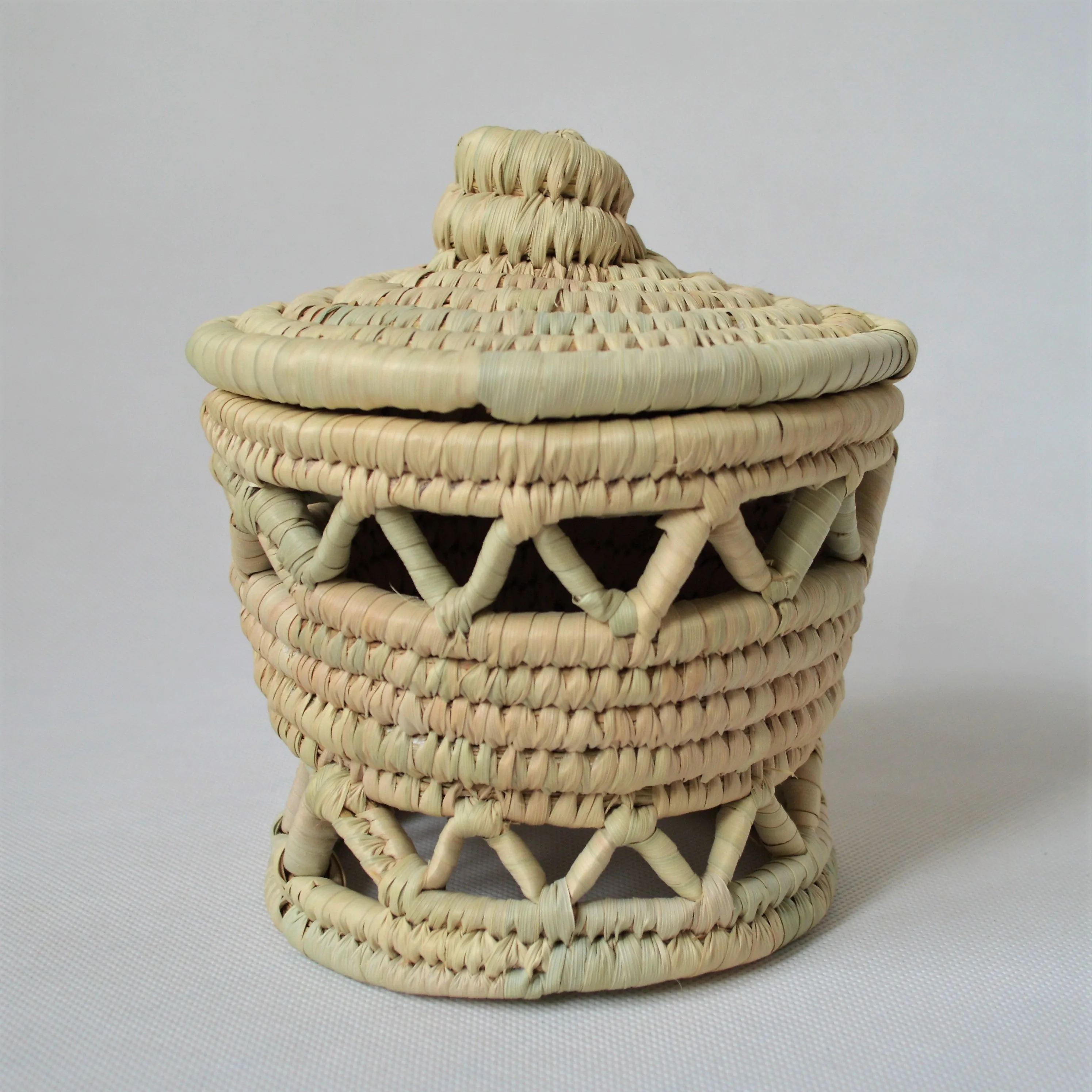 Traditional woven canister, Moroccan baskets