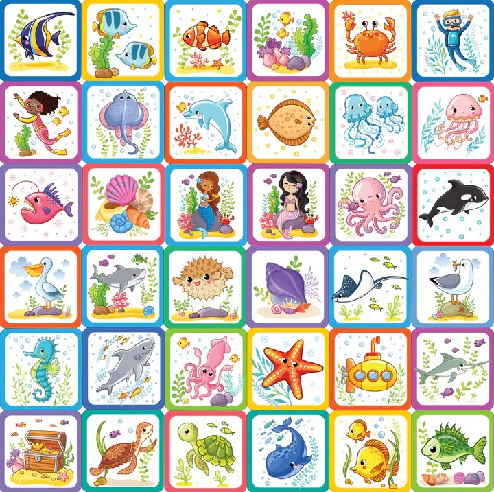 Under the Sea Memory Match Game (Set of 72 cards)