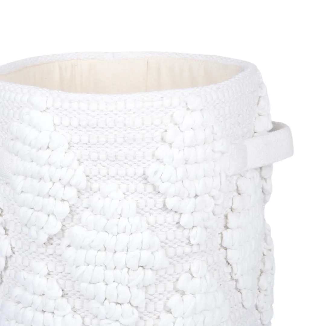 Woven Treasure Small Round Beige Toy Storage Basket
